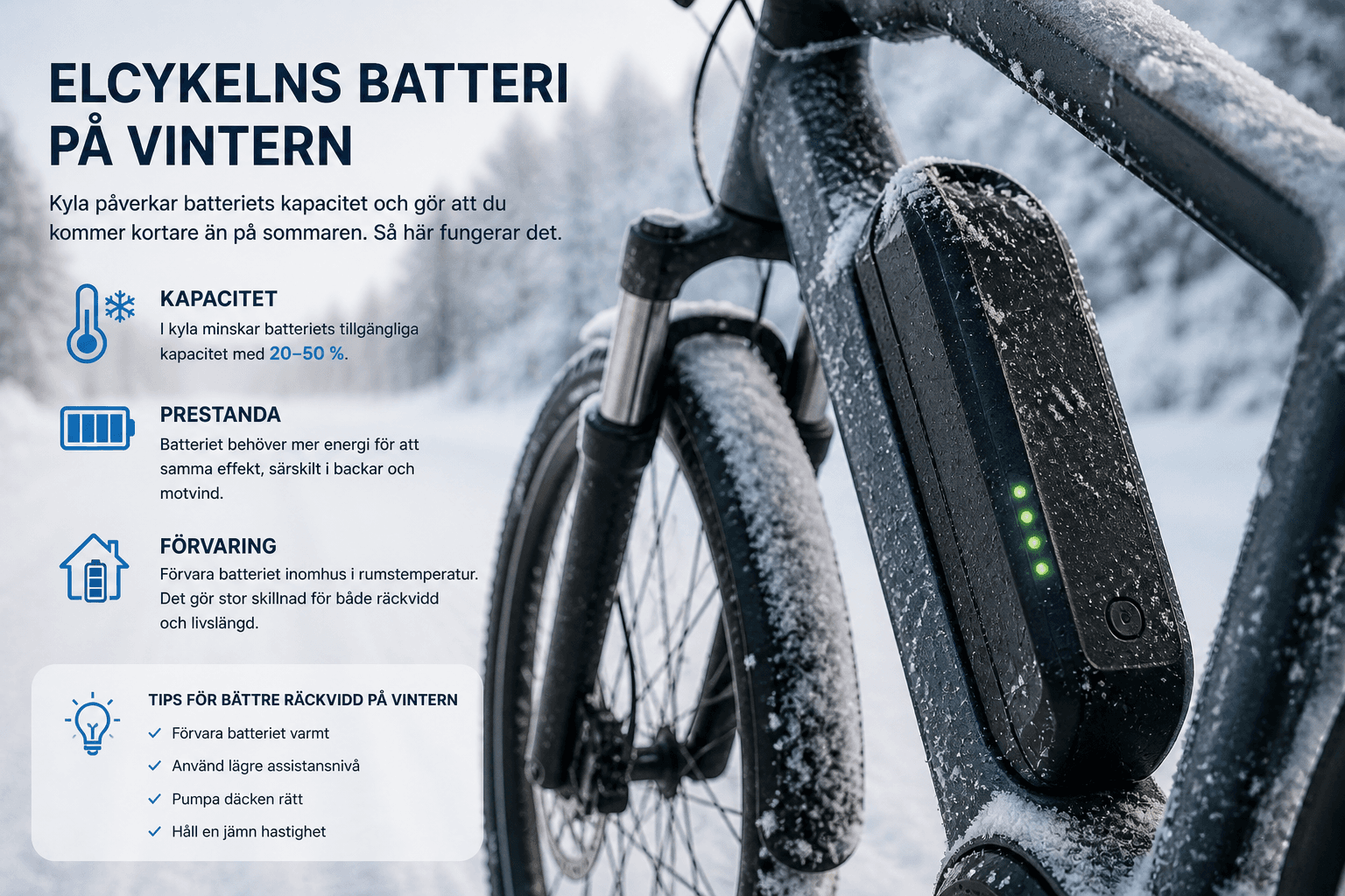 Elcykelbatteri och räckvidd
